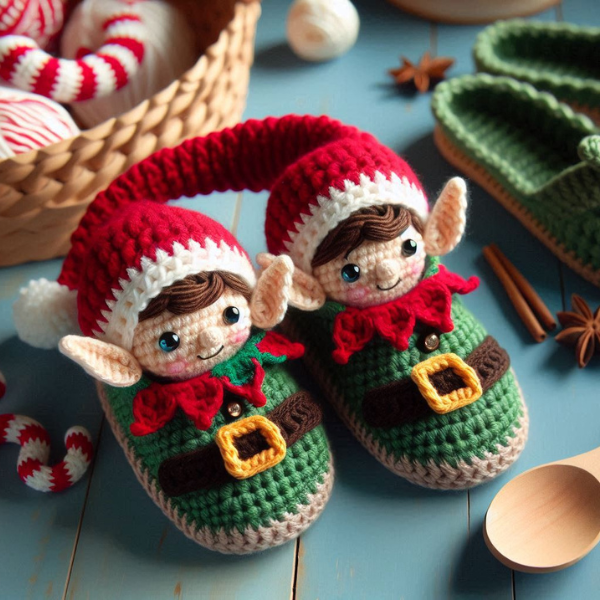 4 in 1 Christmas Cheer Slipper Set  – Crochet Patterns