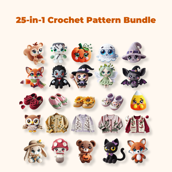 25-in-1 Crochet Pattern Bundle - Fall & Halloween Edition