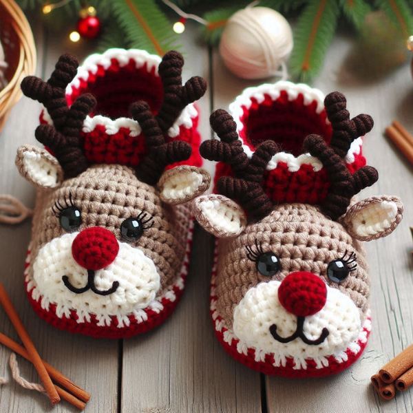 4 in 1 Christmas Cheer Slipper Set  – Crochet Patterns