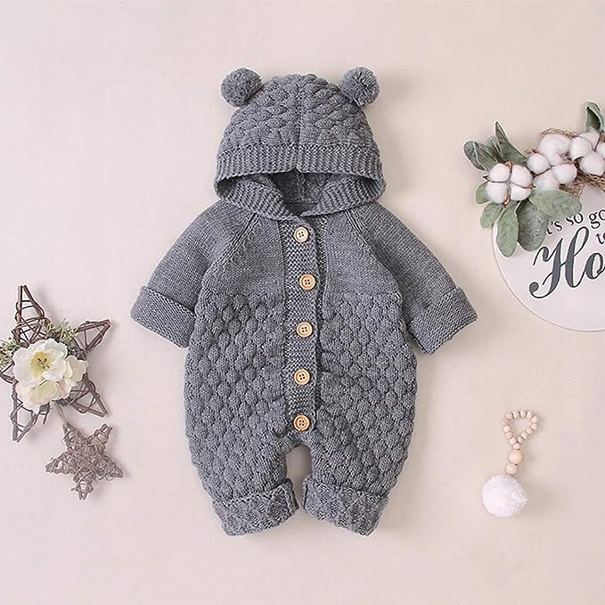 Baby Bear Romper Knitting Pattern