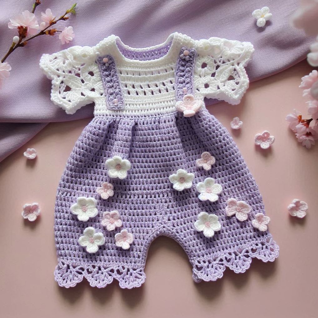 Bloom Baby Jumpsuits – Crochet Pattern1