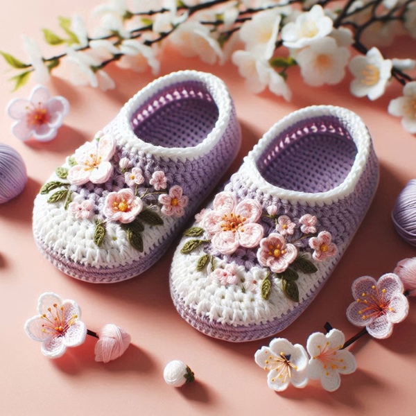 Floral Bliss Slippers – Crochet Pattern