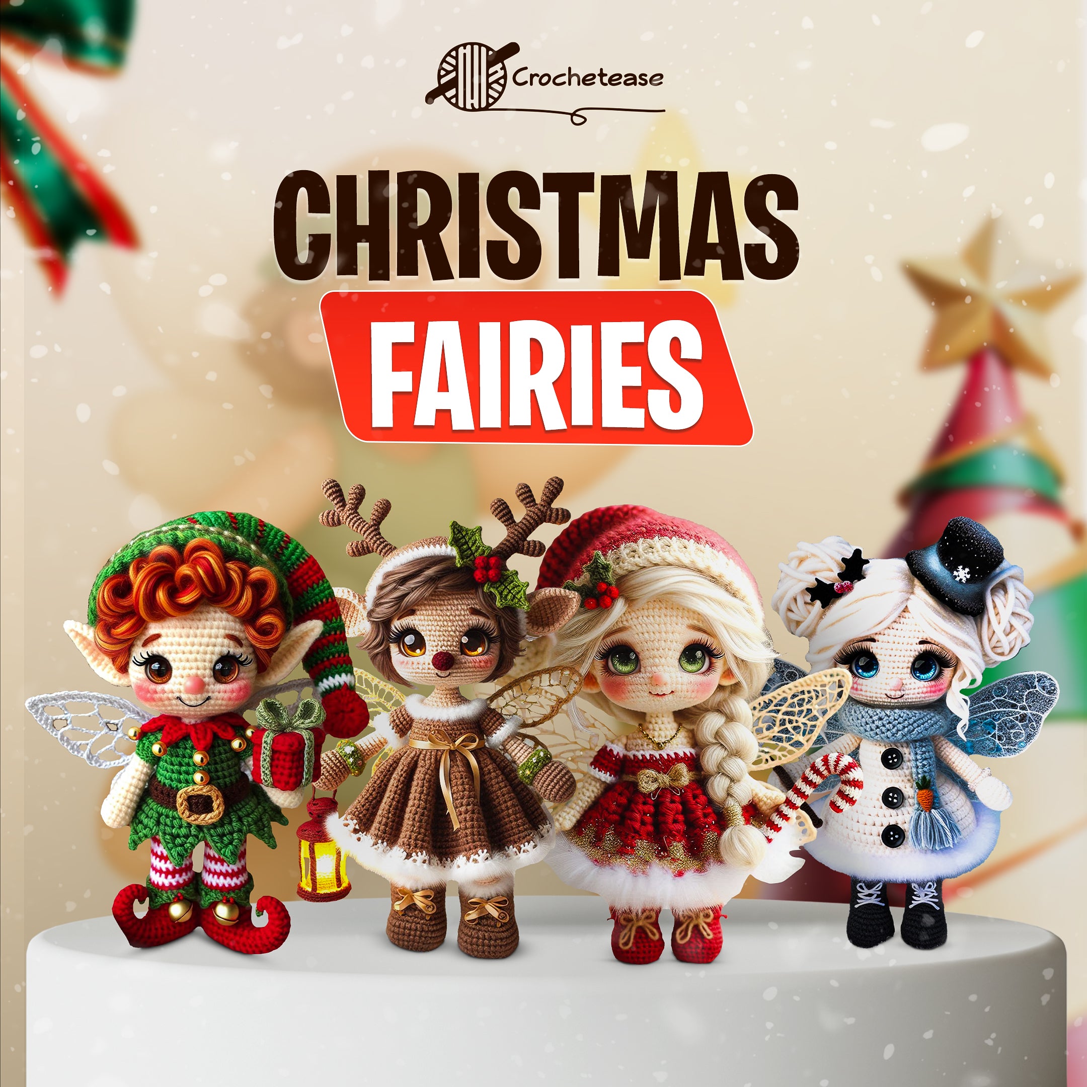 4 in 1 Christmas Fairies Set – Crochet Patterns