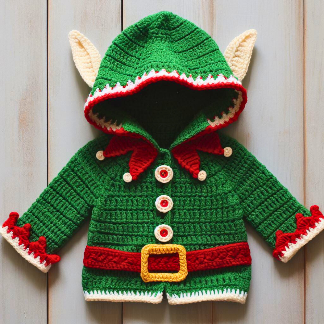 ALL SIZES Christmas Hooded Cardigans  – Crochet Pattern