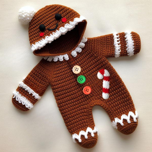 6 in 1 : Mega Christmas Baby Jumpsuits Set  – Crochet Pattern