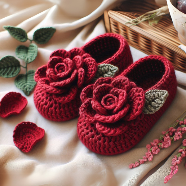 Floral Bliss Slippers – Crochet Pattern