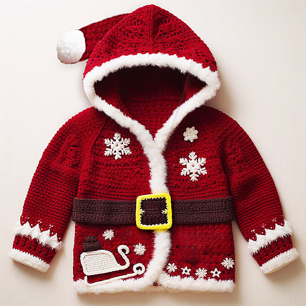 ALL SIZES Christmas Hooded Cardigans  – Crochet Pattern