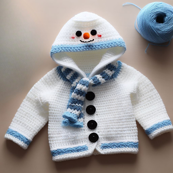 All Sizes Snowman Cardigan Crochet Pattern Crochetease