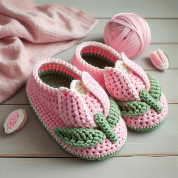 Floral Bliss Slippers – Crochet Pattern