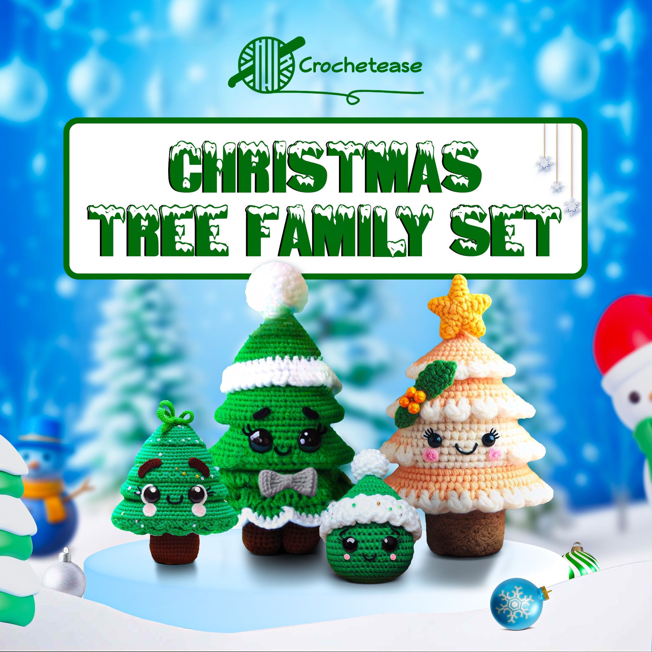 Christmas Tree Family Set  – Crochet Pattern